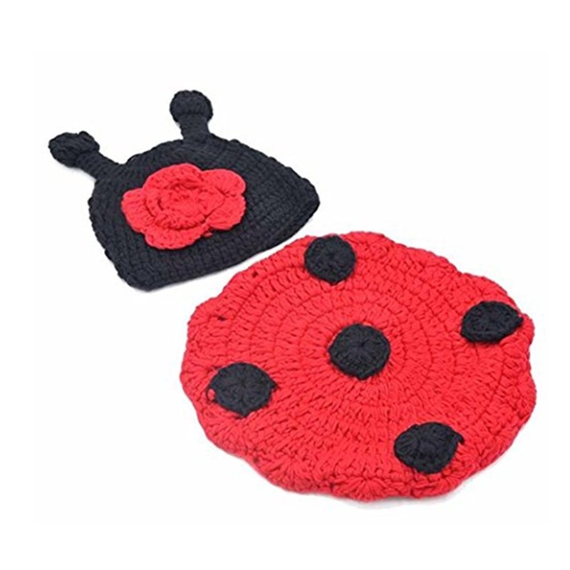 Vedory Fashion Newborn Baby Photography Props Boy Girls Photo Shoot Props Outfits Crochet Knitted Costume Unisex Cute Infant Hat Pants Set (beetle) - Image 2